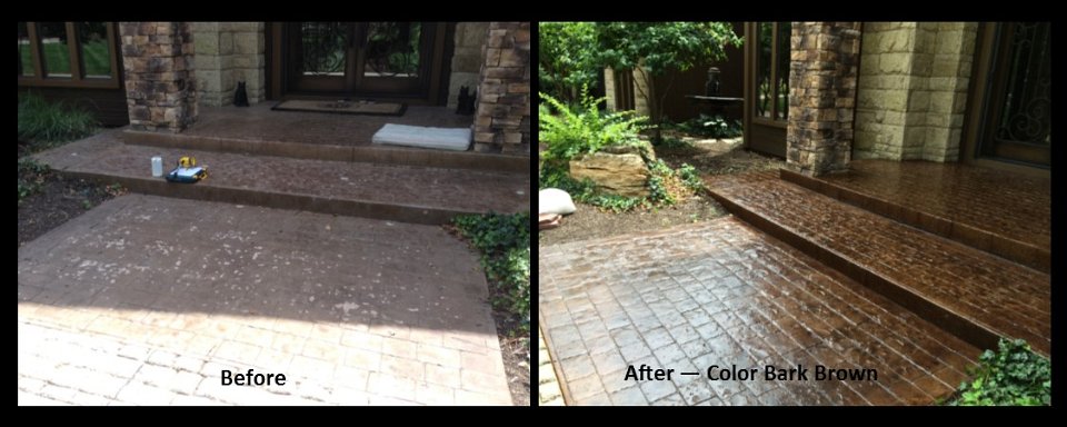 Stamped Colored Concrete Look, Can You Paint A Stamped Concrete Patio